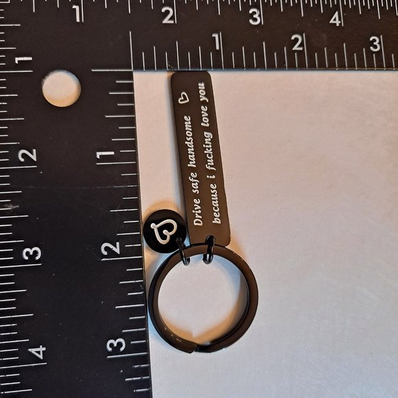 Handsome Husband Boyfriend Fiance gift Keychain Key Ring Black - Picture 5 of 5